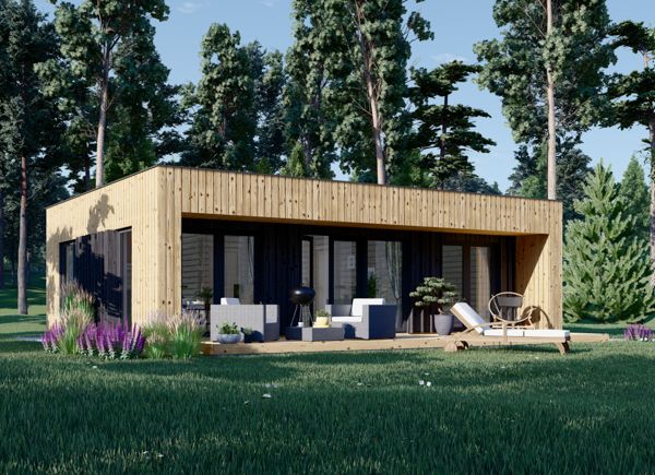 Casas de madeira pré-fabricadas de 50 m²